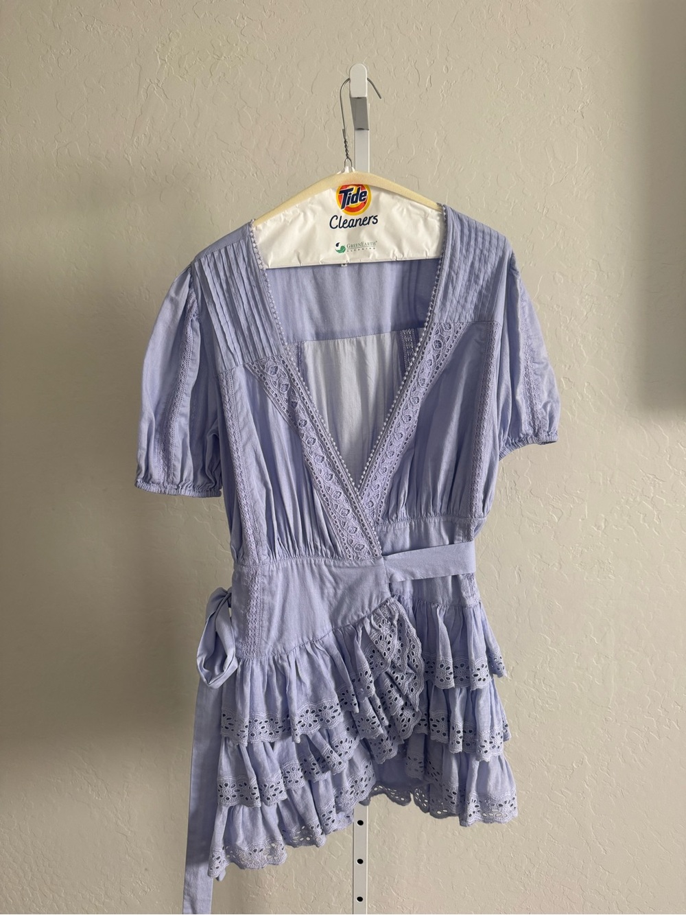 Tularosa Lavender Eyelet Wrap Dress